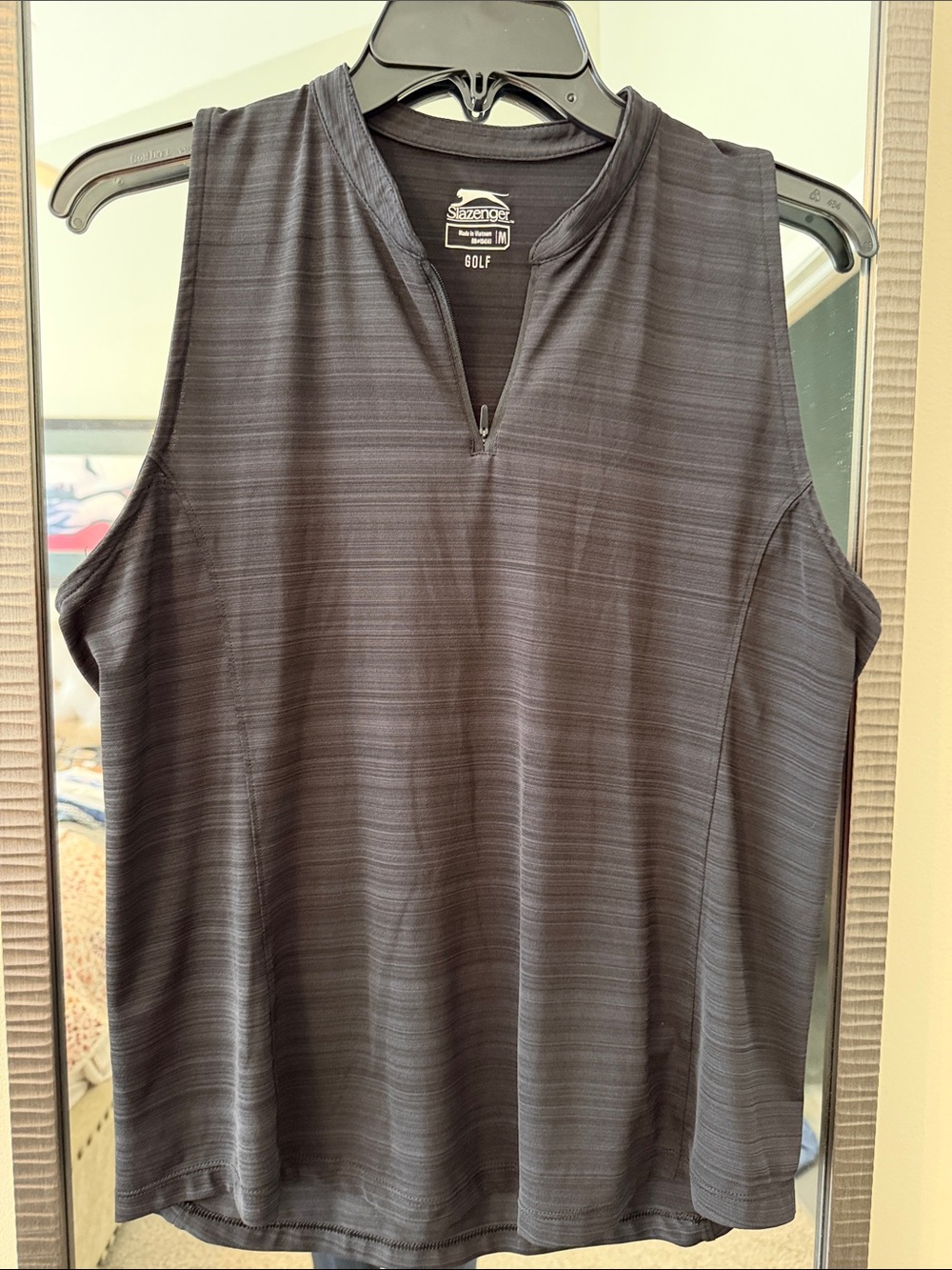 Slazenger Women's Charcoal Black Sleeveless Golf Tank - Zip Neck